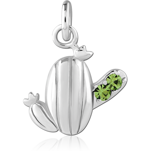 RHODIUM PLATED BRASS JEWELLED CHARM