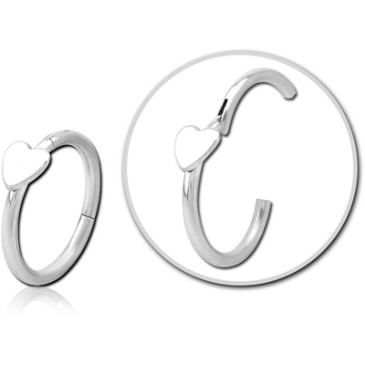 SURGICAL STEEL HINGED SEGMENT RING WITH ATTACHMENT - HEART