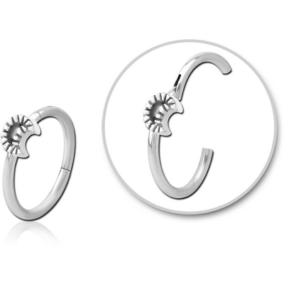 SURGICAL STEEL HINGED SEPTUM RING - CRESCENT