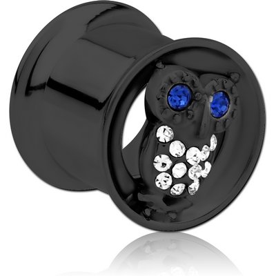 BLACK PVD COATED STAINLESS STEEL DOUBLE FLARED INTERNALLY THREADED TUNNEL - OWL