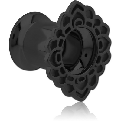 BLACK PVD COATED STAINLESS STEEL DOUBLE FLARED INTERNALLY THREADED TUNNEL