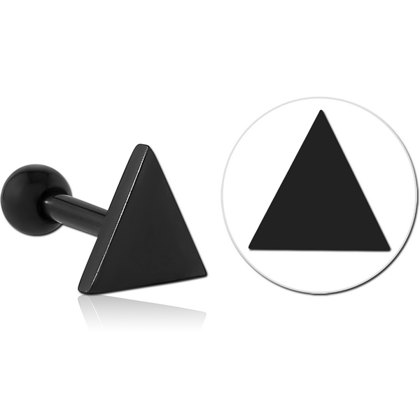 BLACK PVD COATED SURGICAL STEEL TRAGUS MICRO BARBELL - TRIANGLE