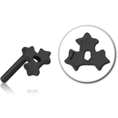 BLACK PVD COATED SURGICAL STEEL THREADLESS ATTACHMENT - TRIPLE STAR