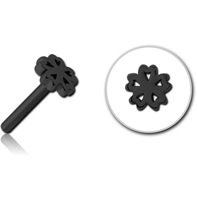 BLACK PVD COATED SURGICAL STEEL THREADLESS ATTACHMENT - CLOVER