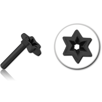 BLACK PVD COATED SURGICAL STEEL THREADLESS ATTACHMENT - STAR INDENT