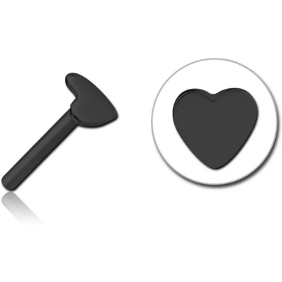 BLACK PVD COATED SURGICAL STEEL THREADLESS ATTACHMENT - HEART