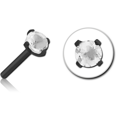 BLACK PVD COATED SURGICAL STEEL JEWELLED THREADLESS ATTACHMENT - ROUND