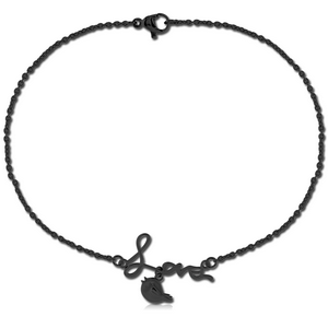 BLACK PVD COATED SURGICAL STEEL BRACELET - LOVE BIRD