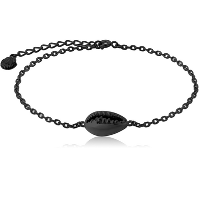 BLACK PVD COATED SURGICAL STEEL BRACELET - SHELL