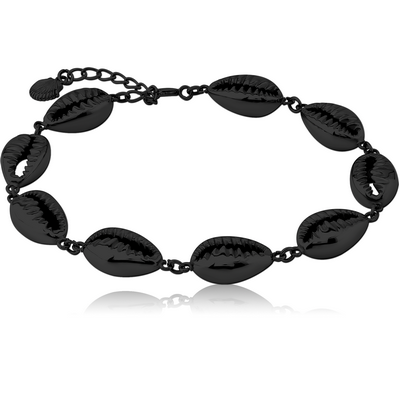 BLACK PVD COATED SURGICAL STEEL BRACELET - SHELL