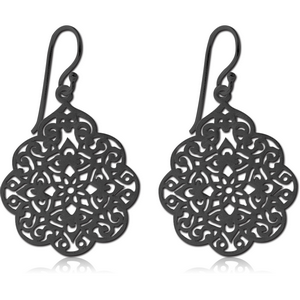 BLACK PVD COATED SURGICAL STEEL EARRINGS - BALI