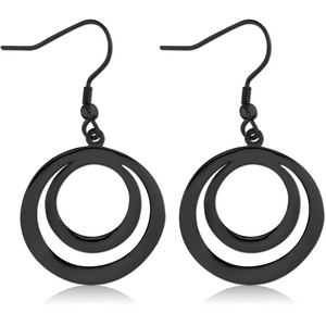 BLACK PVD COATED SURGICAL STEEL EARRINGS PAIR