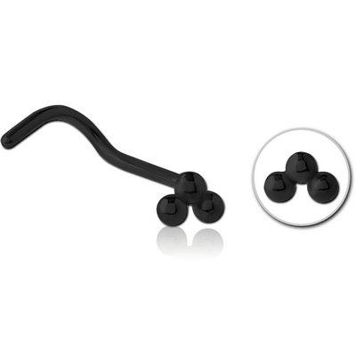 BLACK PVD COATED SURGICAL STEEL CURVED NOSE STUD