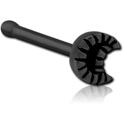 BLACK PVD COATED SURGICAL STEEL NOSE BONE - CRESCENT