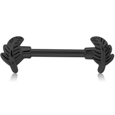 BLACK PVD COATED SURGICAL STEEL NIPPLE BAR