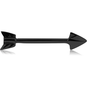 BLACK PVD COATED SURGICAL STEEL NIPPLE BAR - ARROW