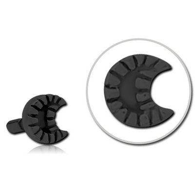 BLACK PVD COATED SURGICAL STEEL PUSH FIT ATTACHMENT FOR BIOFLEX INTERNAL LABRET - CRESCENT