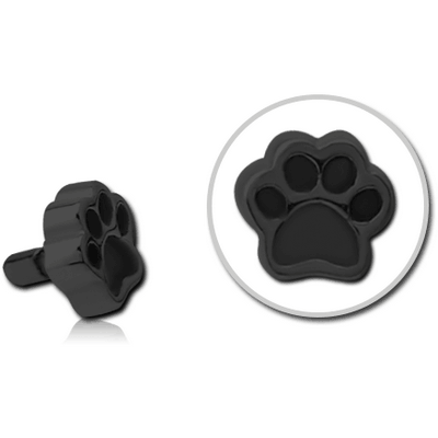 BLACK PVD COATED SURGICAL STEEL PUSH FIT ATTACHMENT FOR BIOFLEX INTERNAL LABRET - ANIMAL PAW INDENT