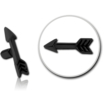 BLACK PVD COATED SURGICAL STEEL PUSH FIT ATTACHMENT FOR BIOFLEX INTERNAL LABRET - ARROW