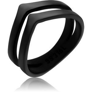 BLACK PVD COATED SURGICAL STEEL RING