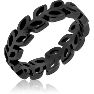 BLACK PVD COATED SURGICAL STEEL RING