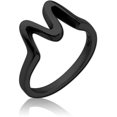 BLACK PVD COATED SURGICAL STEEL RING