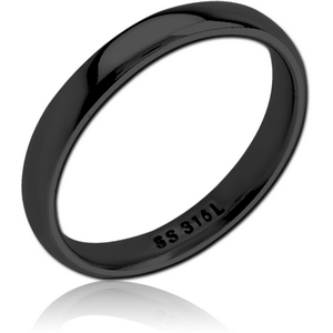 BLACK PVD COATED SURGICAL STEEL RING