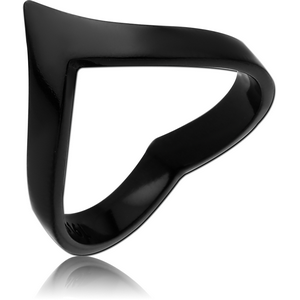 BLACK PVD COATED SURGICAL STEEL RING - HEART