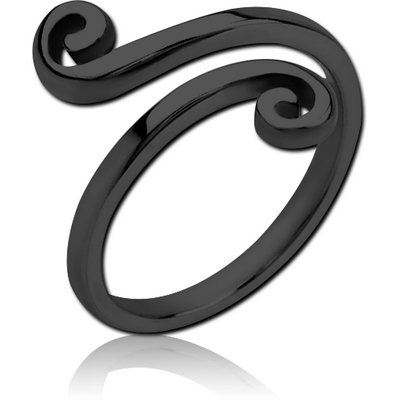 BLACK PVD COATED SURGICAL STEEL RING