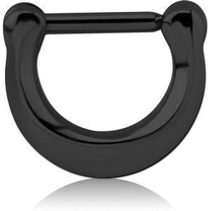 BLACK PVD COATED SURGICAL STEEL HINGED SEPTUM CLICKER