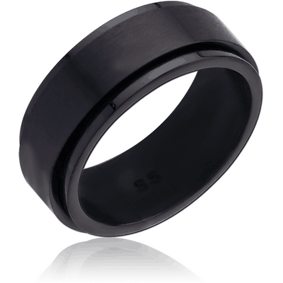 BLACK PVD COATED STAINLESS STEEL RING