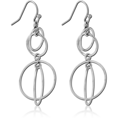 RHODIUM PLATED BRASS EARRINGS PAIR