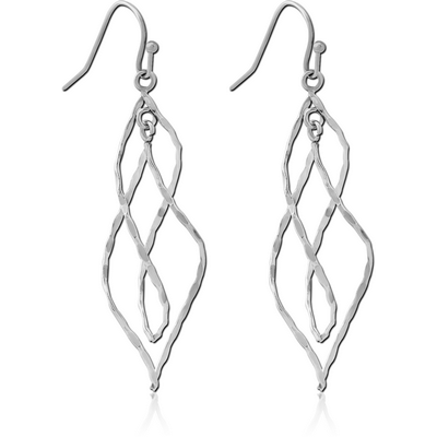 RHODIUM PLATED BRASS EARRINGS PAIR