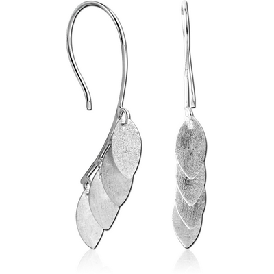 RHODIUM PLATED BRASS EARRINGS PAIR