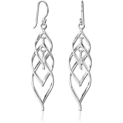 RHODIUM PLATED BRASS EARRINGS PAIR