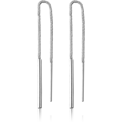 RHODIUM PLATED BRASS EARRINGS PAIR