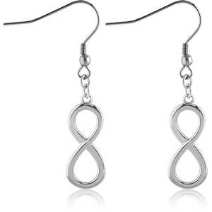 RHODIUM PLATED BRASS EARRINGS PAIR - INFINITY