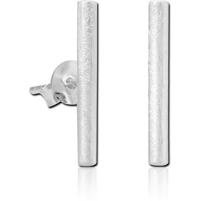 RHODIUM PLATED BRASS CHAIN EAR STUDS PAIR