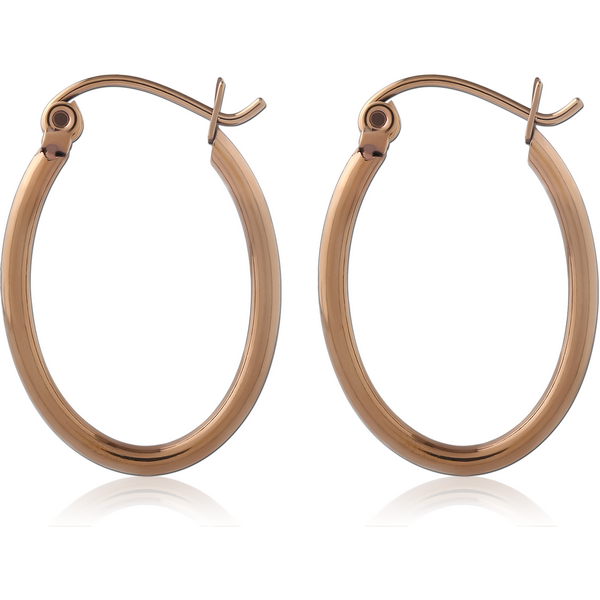 COFFEE PVD COATED SURGICAL STEEL WIRE HOOP EARRINGS