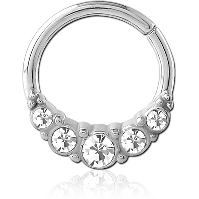 SURGICAL STEEL JEWELLED SEAMLESS RING