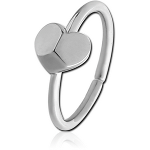 SURGICAL STEEL SEAMLESS RING - 3D HEART