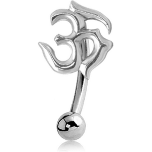 STERLING SILVER 925 OM REVERSE NAVEL BANANA