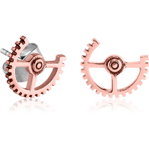 COPPER EAR STUDS PAIR - STEAMPUNK