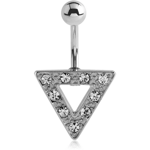 SURGICAL STEEL JEWELLED NAVEL BANANA