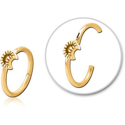 GOLD PVD COATED SURGICAL STEEL HINGED SEPTUM RING - CRESCENT