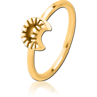 GOLD PVD COATED SURGICAL STEEL SEAMLESS RING - CRESCENT