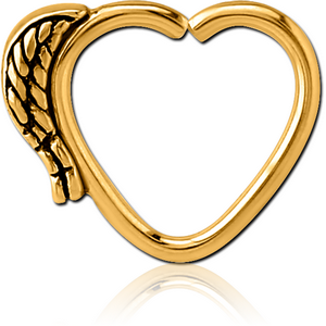 GOLD PVD COATED SURGICAL STEEL OPEN HEART SEAMLESS RING