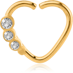 GOLD PVD COATED SURGICAL STEEL OPEN HEART SEAMLESS RING