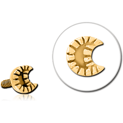 GOLD PVD COATED SURGICAL STEEL MICRO ATTACHMENT FOR 1.2MM INTERNALLY THREADED PINS - CRESCENT