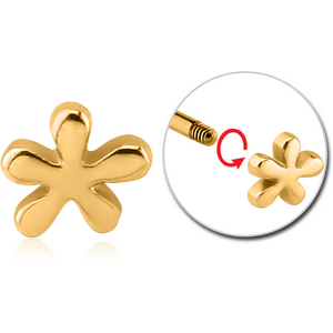 GOLD PVD COATED SURGICAL STEEL MICRO THREADED ATTACHMENT - STAR SIGN